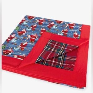 Posh Peanut Santa & Red Tartan Plaid Luxe Patoo Blanket